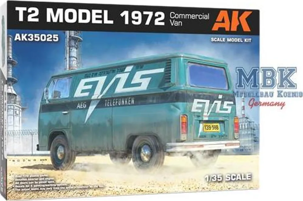 Modélisme Civil : Fourgon T2 1972 AK-35025 pour Dioramas Réalistes 1/35