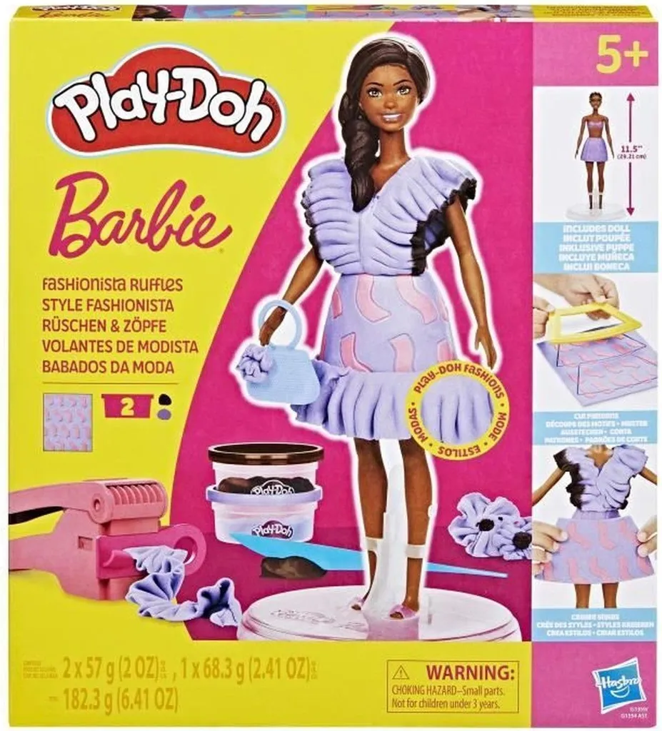 Hasbro Play-Doh Barbie Volants et Tresses Coffret Pâte à Modeler