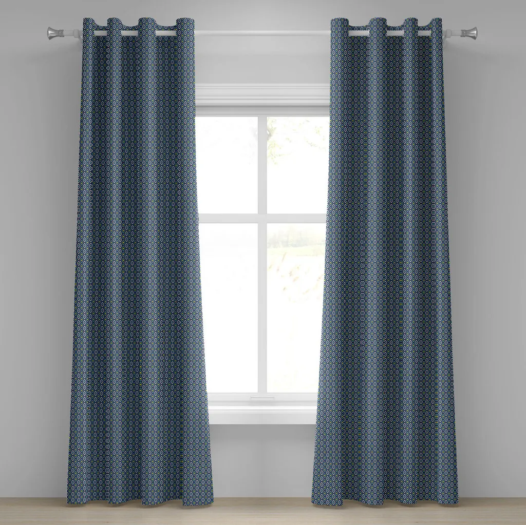 Tenda Astratta Blu Navy ABAKUHAUS | Decorazione Casa 280x225 cm