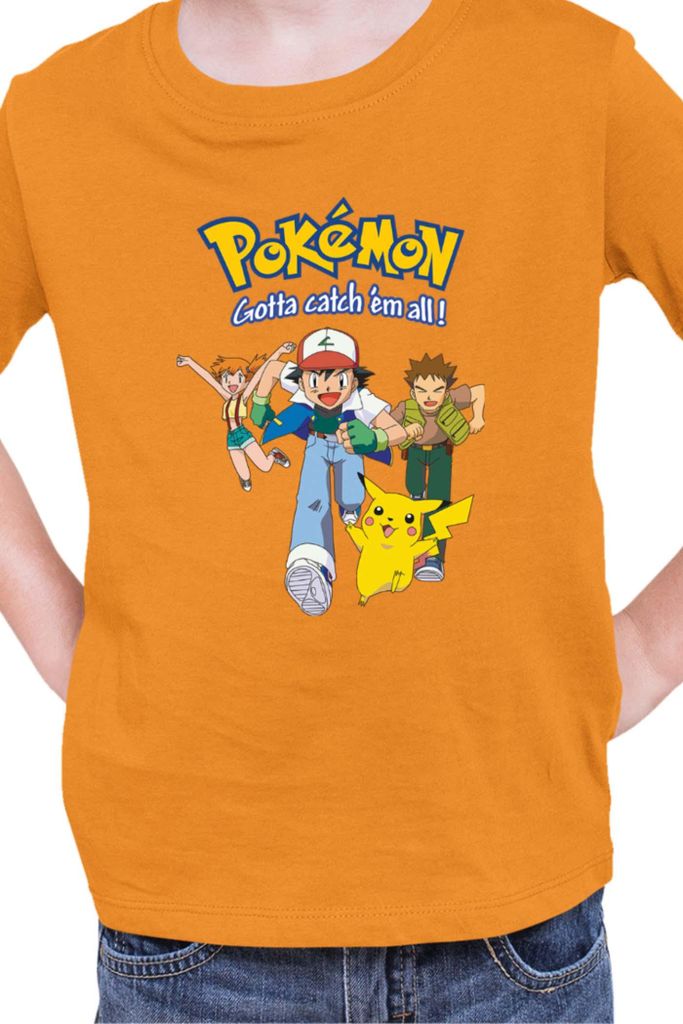 Kinder T-Shirt Japan Manga Anime Comics Pokemon 010, / Orange