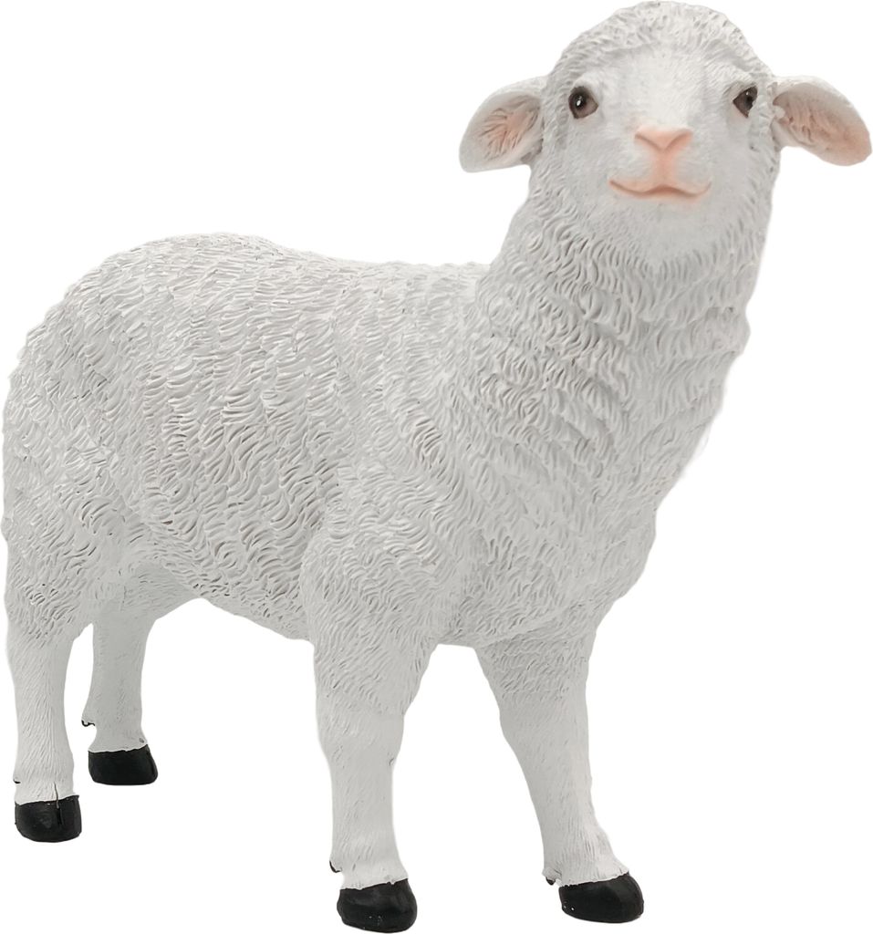 Schaf weisse Gartenfigur 25,5cm x 20,5cm Figur für Haus und Produktbild 