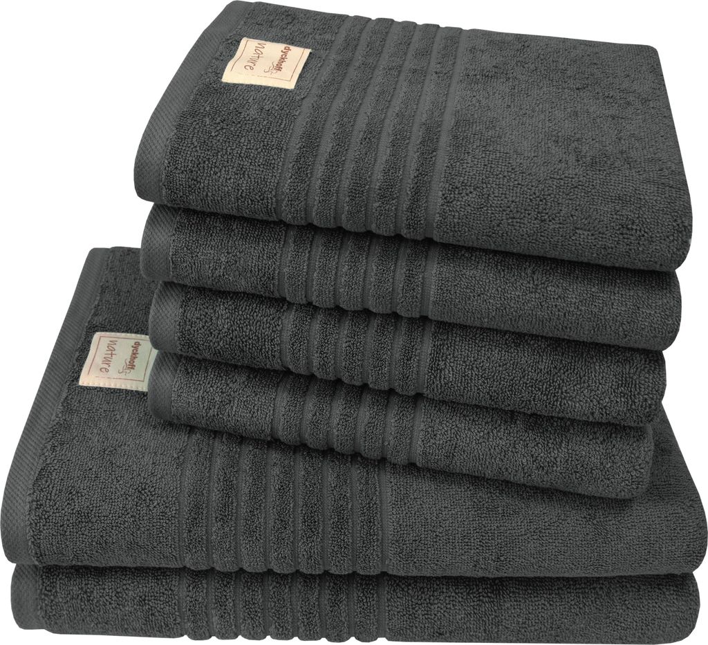 Dyckhoff Handtuchset Nature anthrazit, 6-tlg.
