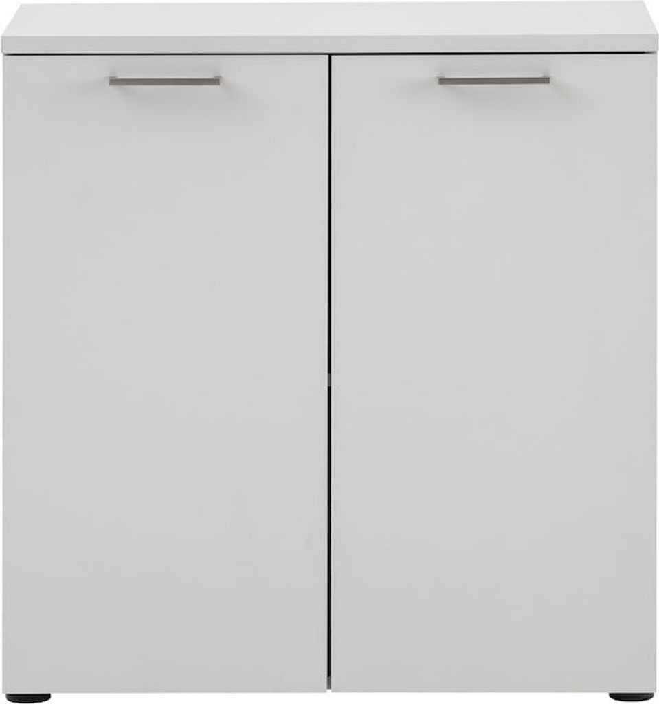 Möbelpartner Aktenschrank Hippo | Small | HxBxT 84x80x41cm | 2 Fächern & 2 Flügeltüren | Leichtgrau