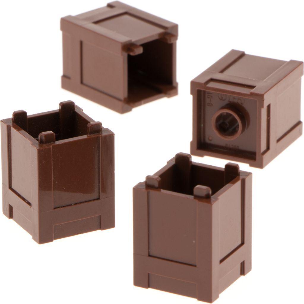 4x Lego Container 2x2x2 rot braun eckig Kiste Truhe Produktbild 