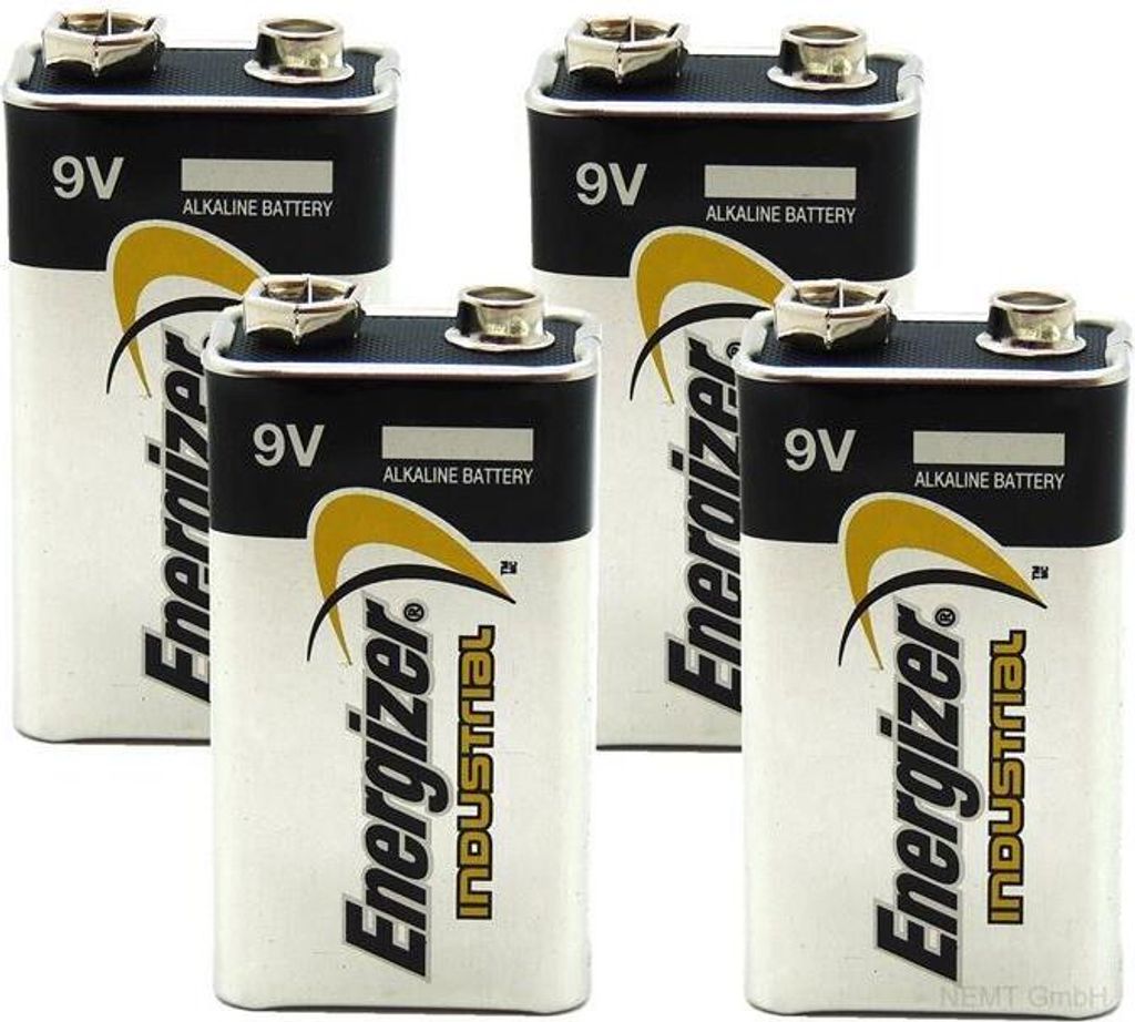 4 x Energizer INDUSTRIAL 9V Block 4LR61 9 V Blockbatterie lose für Rauchmelder