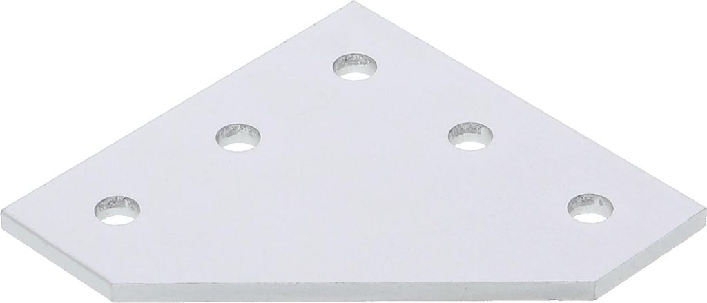 Verbindungsplatte für 2020 Aluminiumprofile, 5-Loch, 90° - L-Form