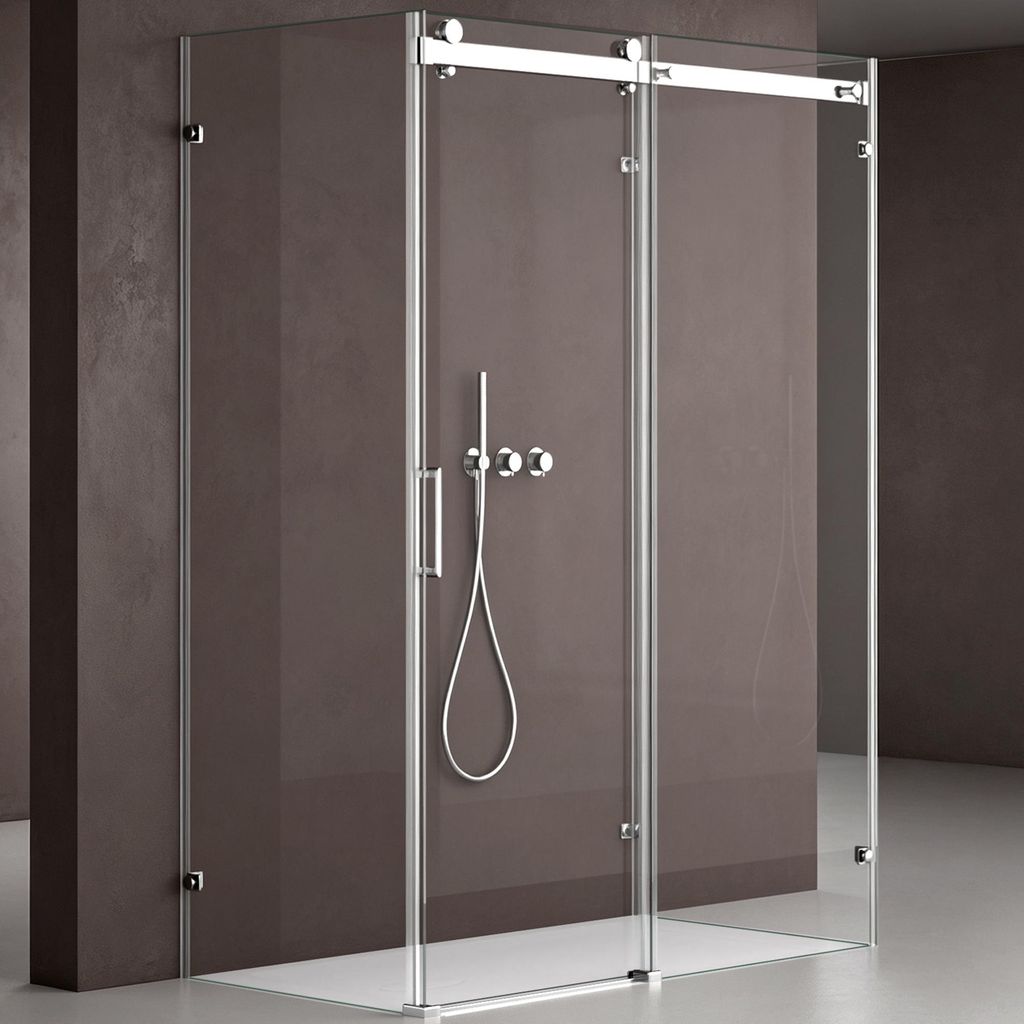 doporro U-Form Duschkabine 80x100x195cm Duschabtrennung mit Produktbild 