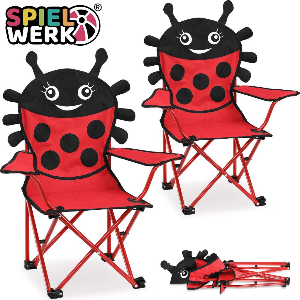 Deuba 2X Chaises Pliables pour Enfant Motif Coccinelle Image du produit 