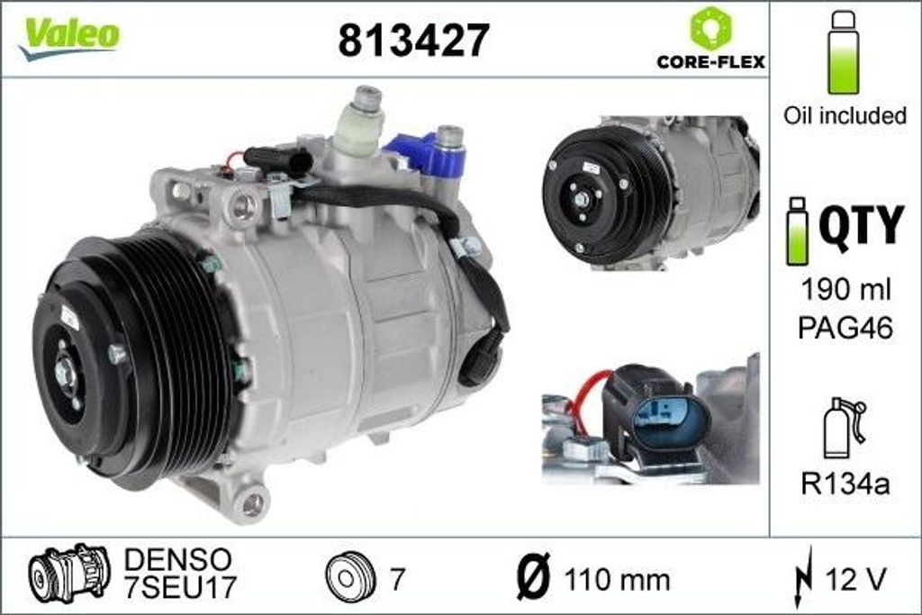 Kompresor Klimatyzacji Db Sprinter 06- Denso 7Seu17C Zdjęcie produktu 