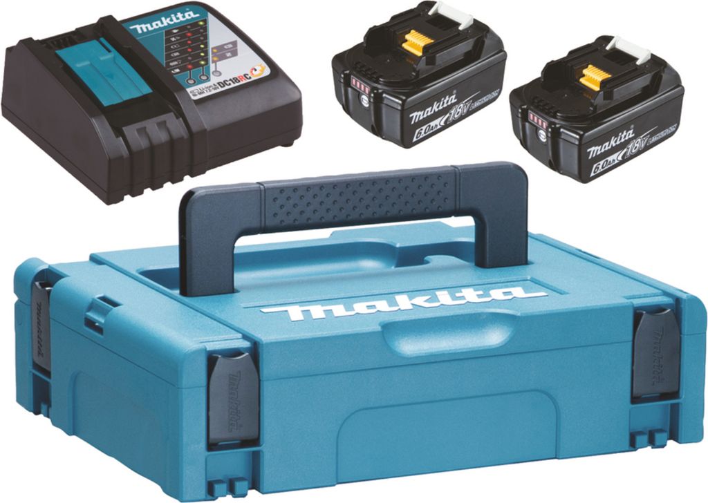 Makita Energy Kit 198116-4 2x BL1860B + DC18RC