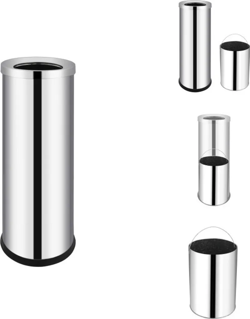 Poubelle Inox 32 L Anti-Traces vidaXL - Hygiène Maximale pour l'Hôtellerie