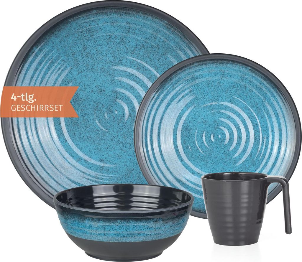 Lot De 4 Assiettes Alu Et 3 Tasses Inox Pour Camping - État Correct - Occasion