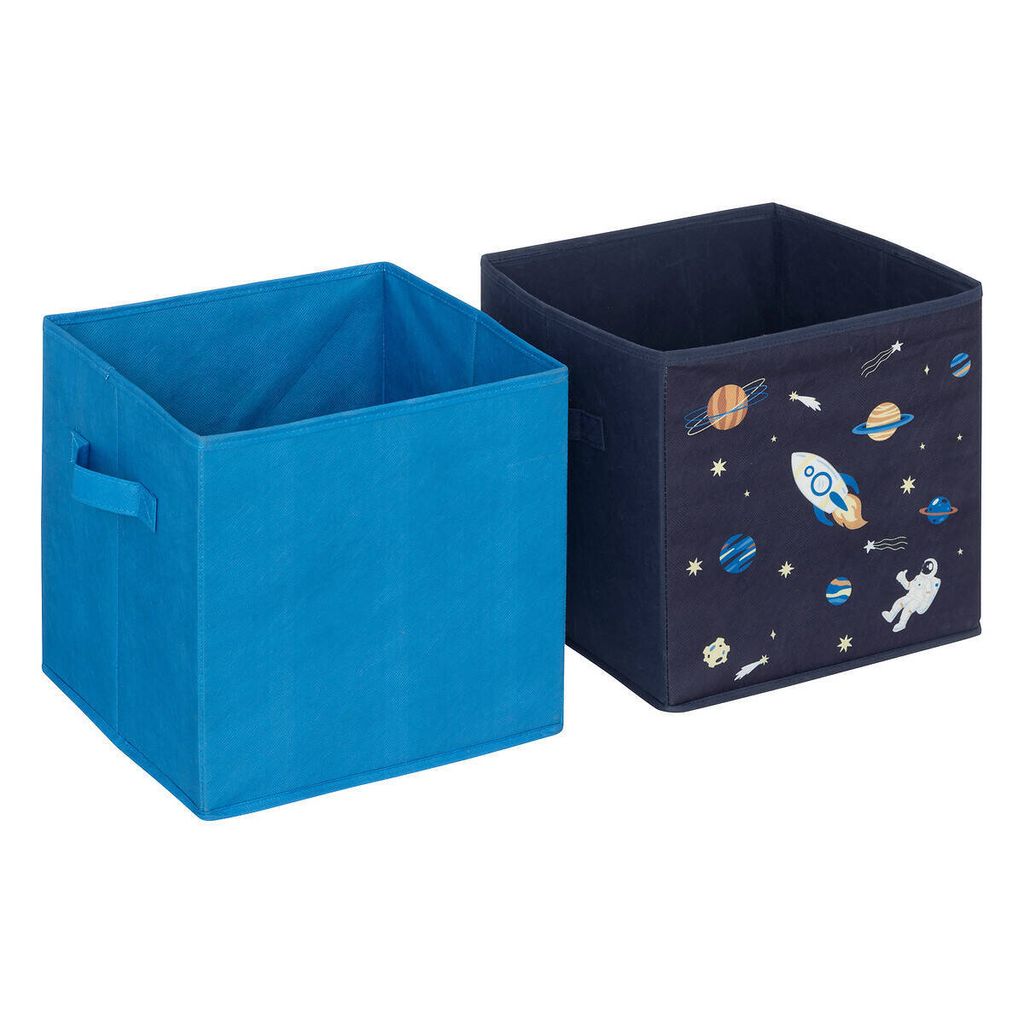 Atmosphera | Aufbewahrungskörbe Space - 2er Set - Bunt - Dekorativ und Funktional für Kinderzimmer