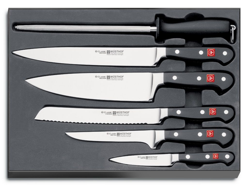 WÜSTHOF Classic Messersatz 6 teilig Set of Knives Spezial Messerstahl 60  1120160602