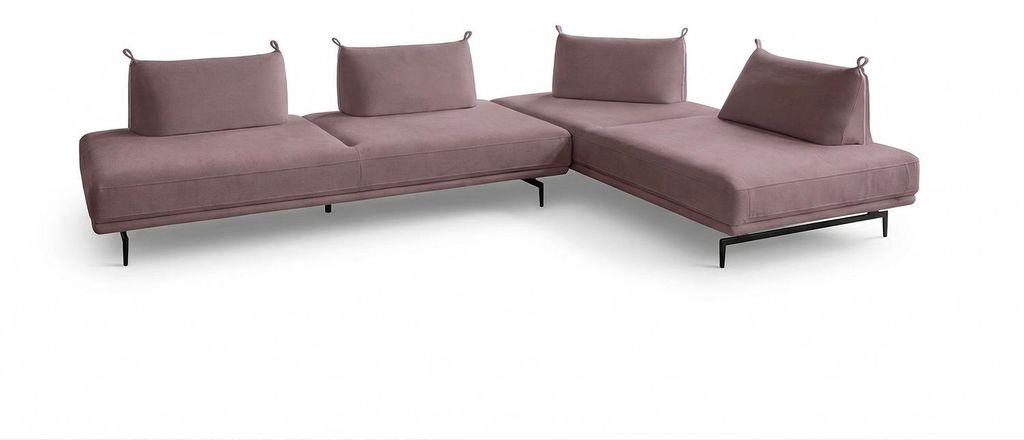 KAWOLA Ecksofa CANE Schlafsofa Daybed Stoff lila