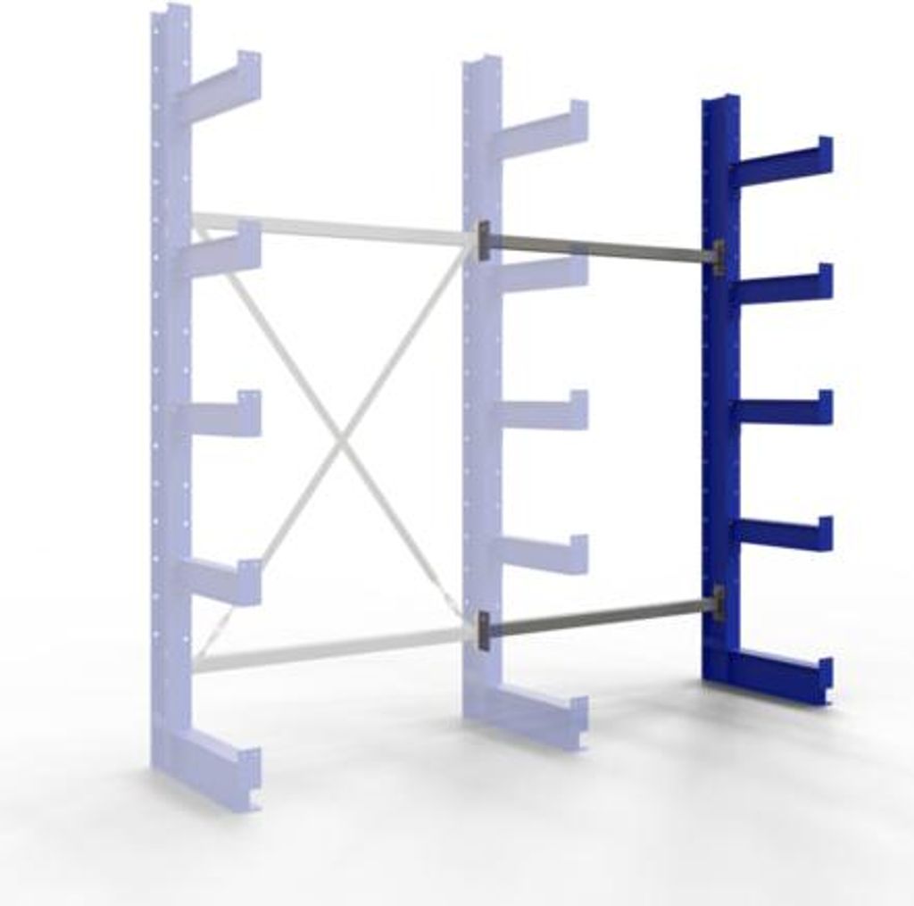 Einseitiges Kragarmregal, Schwerlastregal - 2.000 x 1.000 x 520 mm (HxBxT) - 500 kg - Anbauregal - KARL