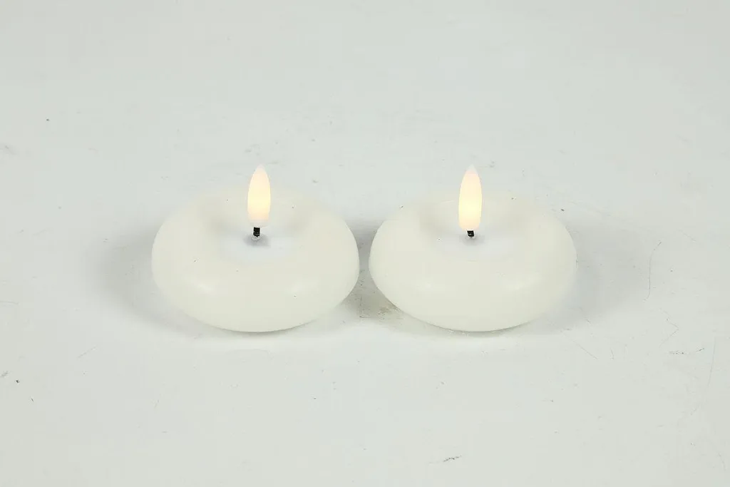 Bougies LED Flottantes Décoratives 7,5cm Blanc pour Vase et Piscine