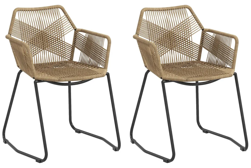 Chaises salle à manger design bohème lot de 2 pour cuisine ou salon 74 cm