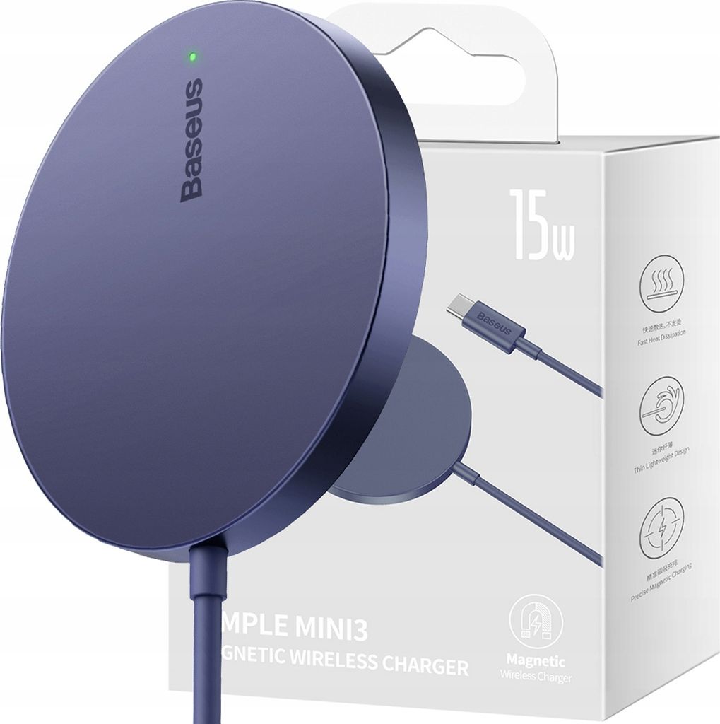 Baseus Simple Mini3, Vnitřní, USB, Bezdrátové nabíjení, 1,2 Obrázek produktu 