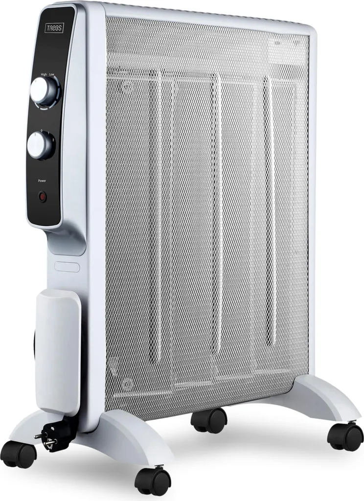 Chauffage micathermique 2000W sur roues Blanc - Silencieux et performant