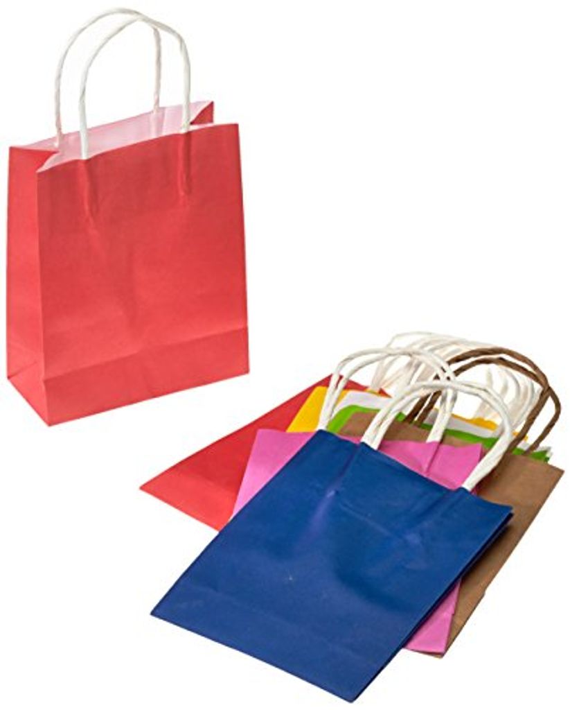 folia Papiertüten, Kraftpapier, 120 x 55 x 150 mm, sortiert Produktbild 