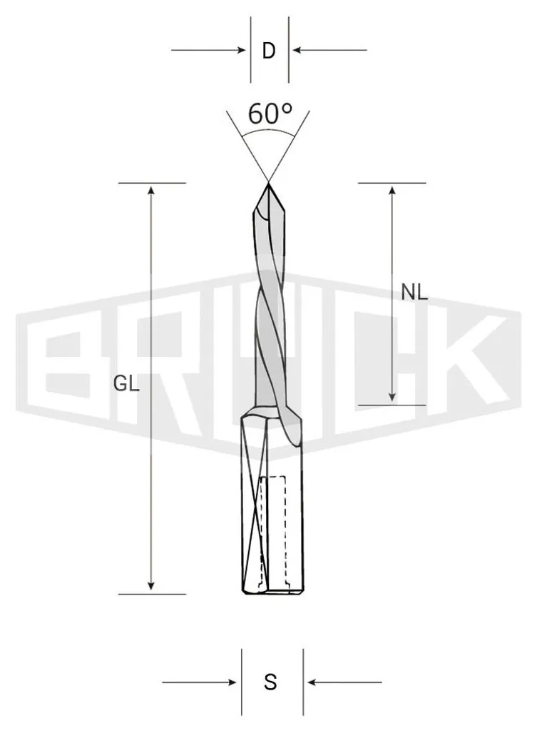Foret carbure VHW 8 mm Brück 60° - Haute performance pour perçage R