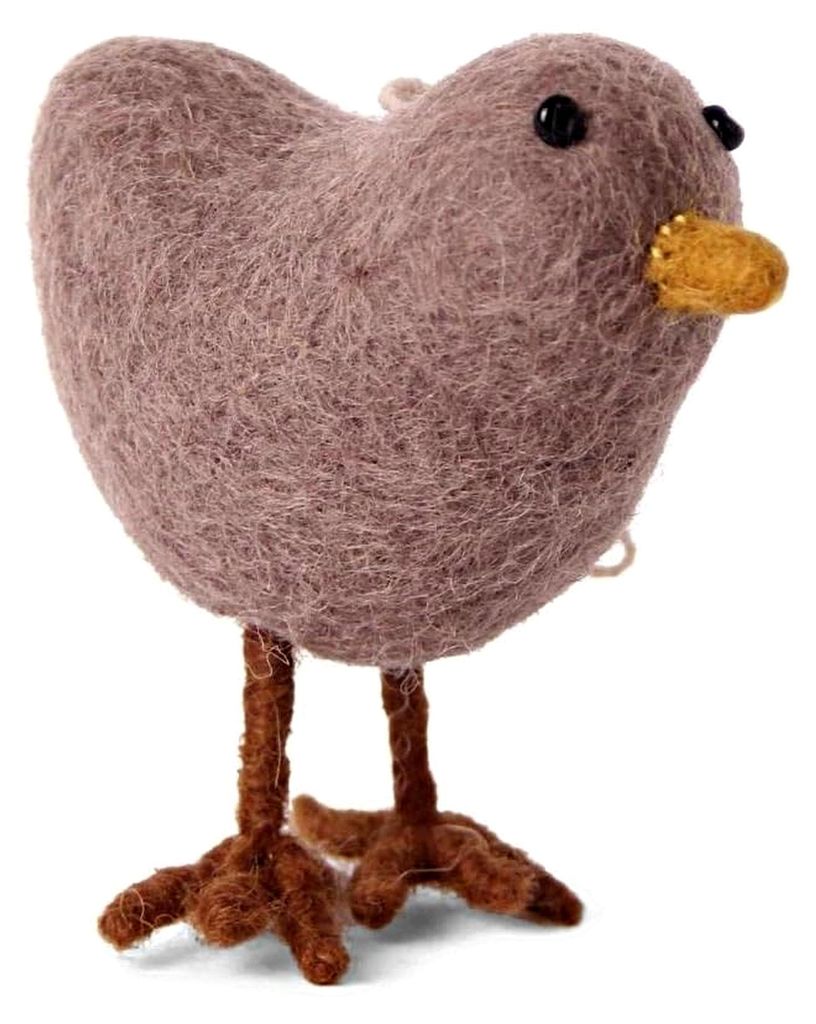 Osterdekoration zum Aufhängen oder Hinstellen, Küken, Osteranhänger, Ostern, Frühlingsdeko aus Filz, Fairtrade, Handgefertigt | 1x Küken taupe
