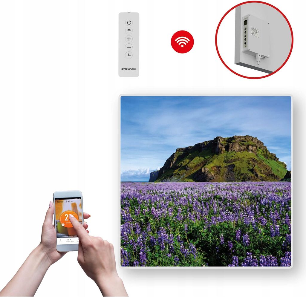 Termofol TF-SWT Infrarot Wandheizung - Wandheizung Elektrisch - Lavendel2 - 350W - 60x60 cm
