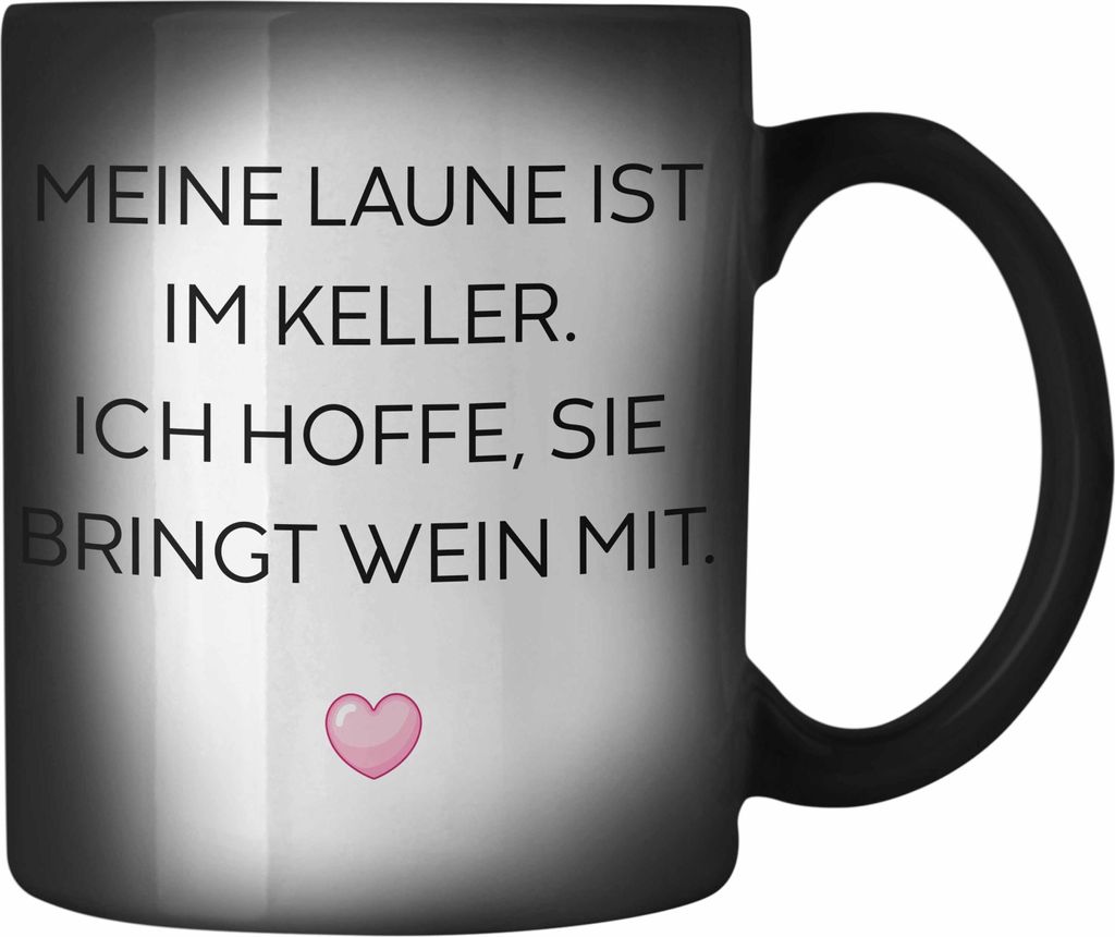 Trendation - Lustige Farbwechsel Zauber-Tasse mit Spruch für Frauen Männer Arbeit Büro Lustig Farbwechsel Zauber-Tassen Becher mit Sprüchen Kol...