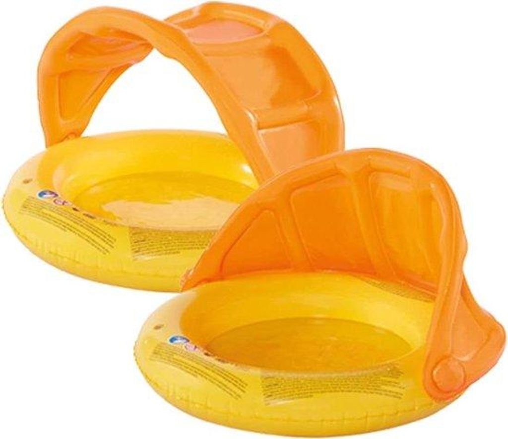 Kleines Aufblasbares Schwimmbecken 85x54cm Gelb-Orange für Kinder