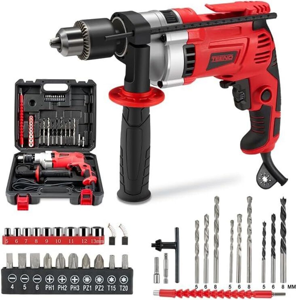 Perceuse à percussion TEENO 910 W avec câble, 0-3000 tr/min Image du produit 