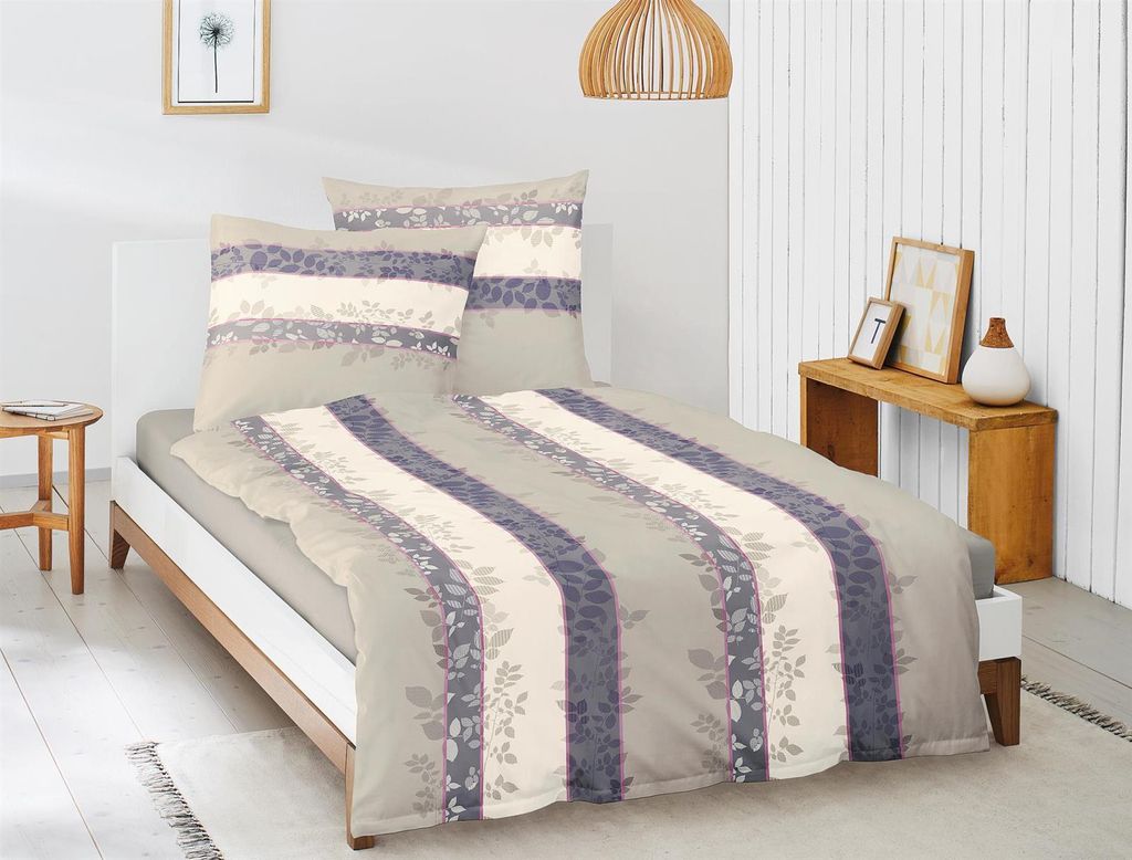 Irisette Mako Satin Bettwäsche 2 teilig Bettbezug 135 x 200 cm Kopfkissenbezug 80 x 80 cm Capri 332107-80 barista