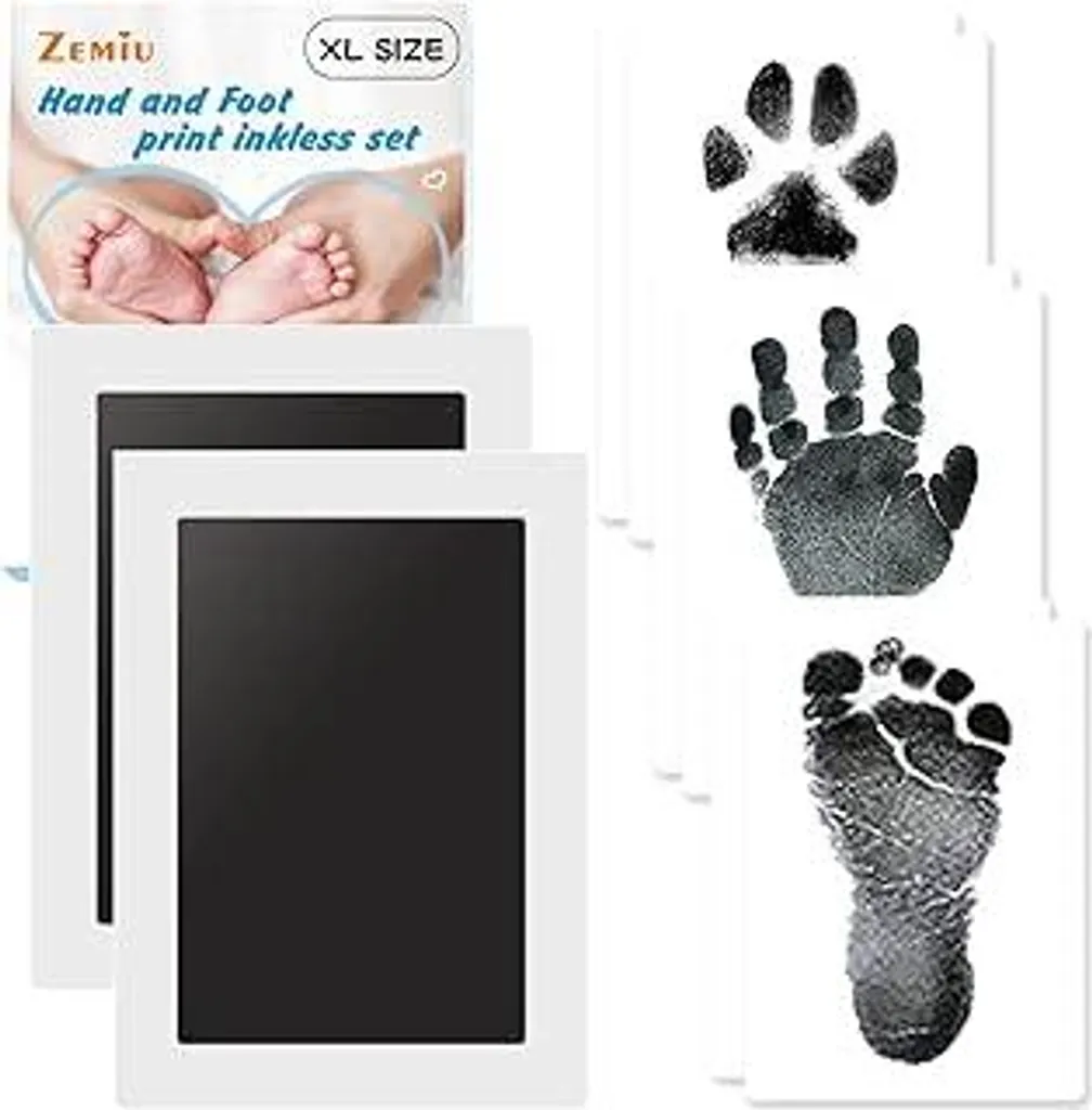 Set Impronte Mani e Piedi 2 Pezzi XL - Clean Touch Ink Pad Nero