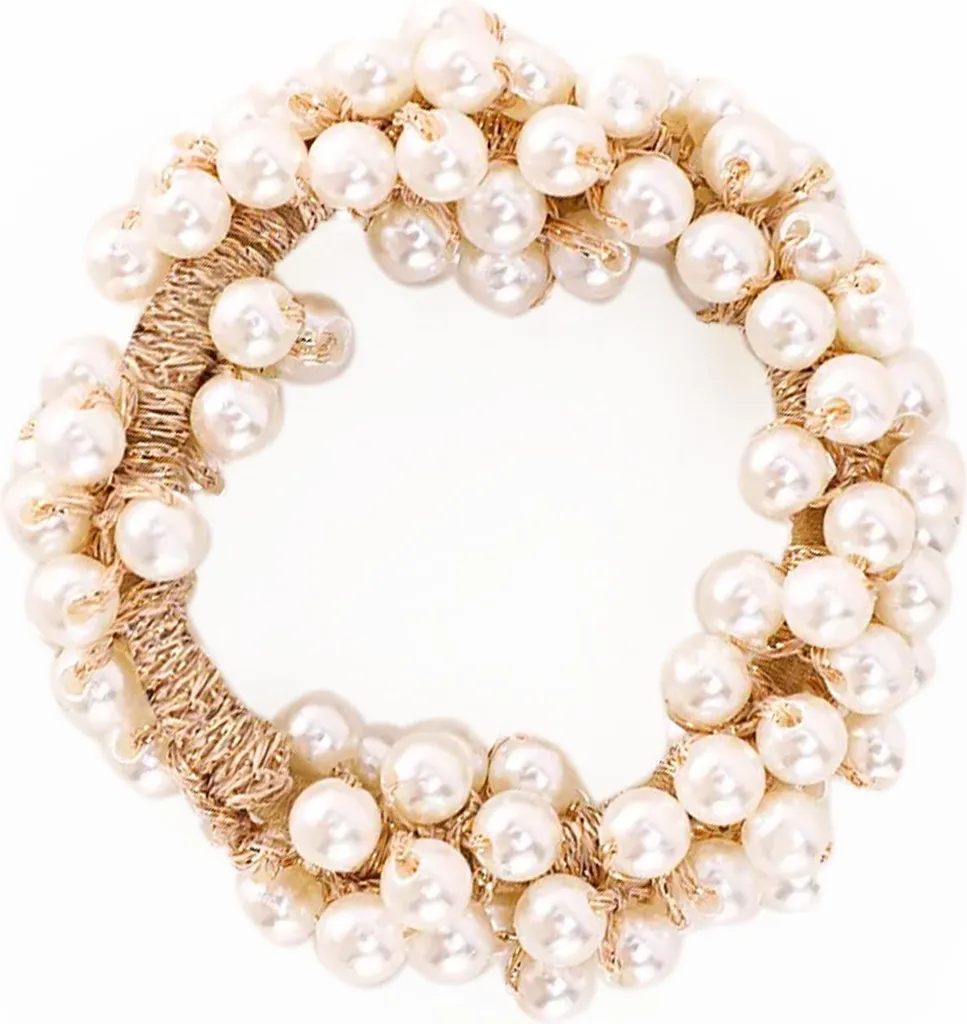 Accessorio Capelli Sposa Perline Bianco | Fascetta Glamour Cerimonia