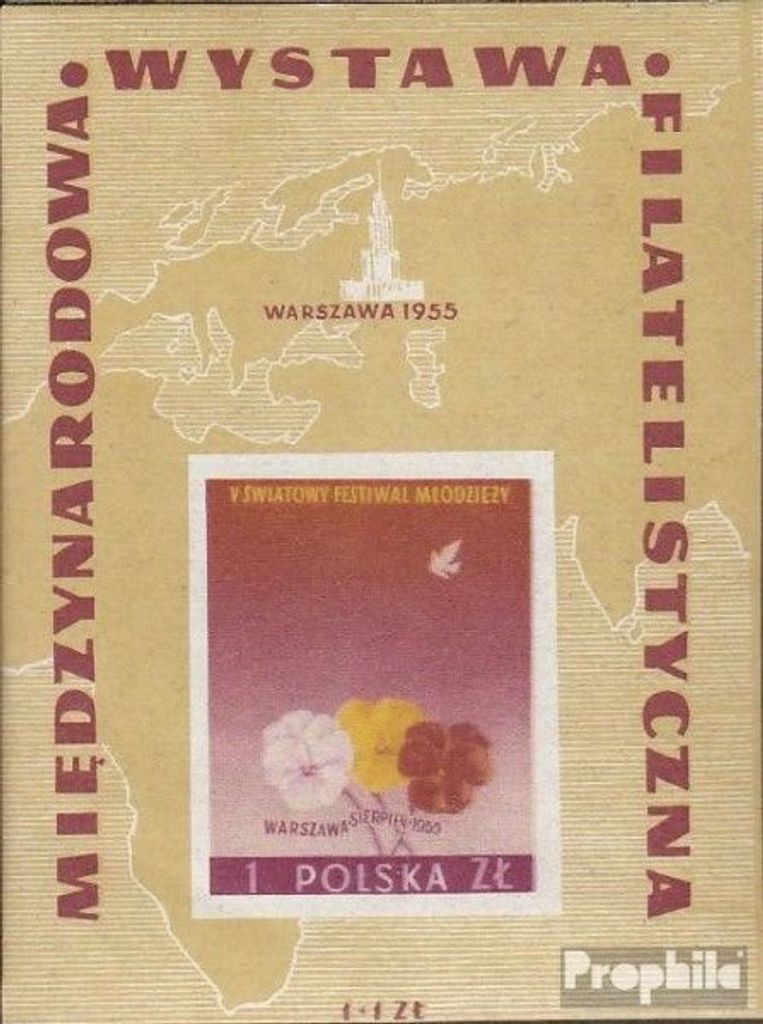 Briefmarken Polen 1955 Mi Block17 (kompl.Ausg.) postfrisch Briefmarkenausstellung