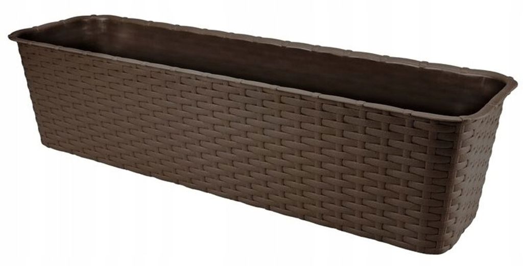 Brauner Rattan-Balkonkasten 60 cm Produktbild 