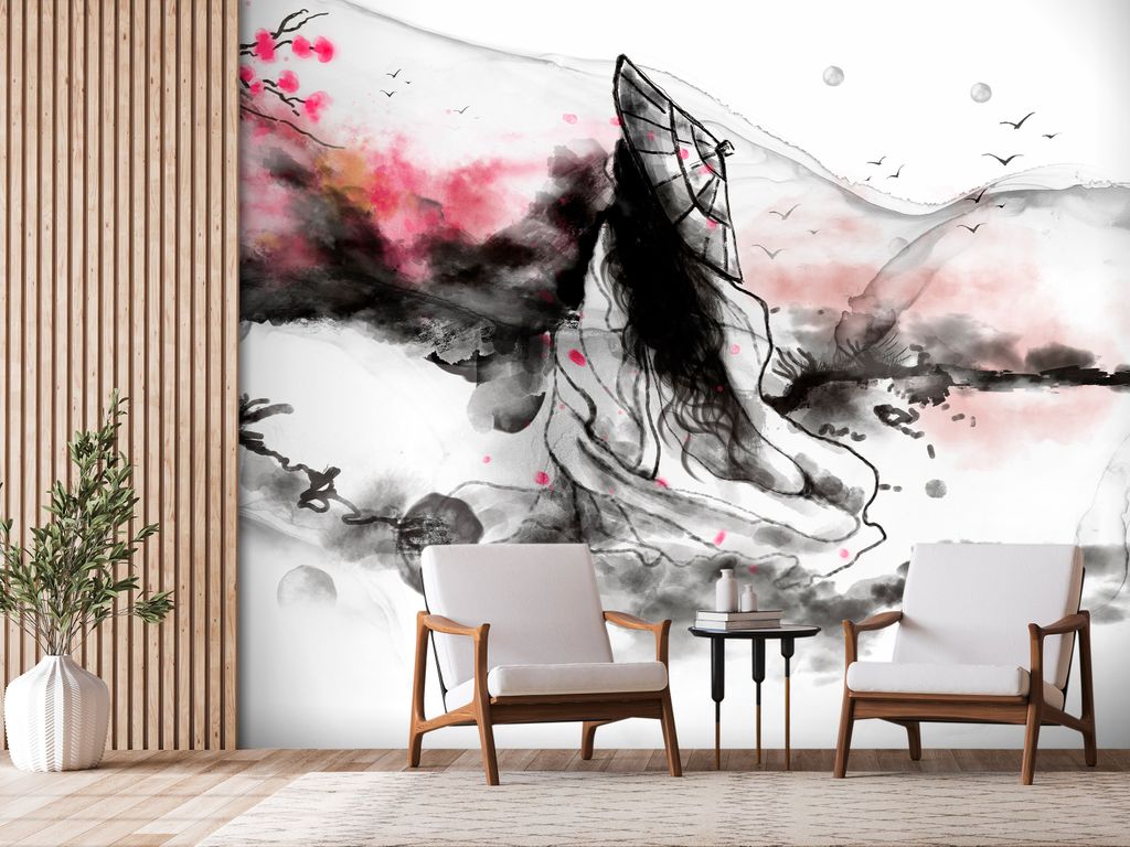 Vlies Fototapete Weiblich Geisha 400x280 cm Tapeten Produktbild 