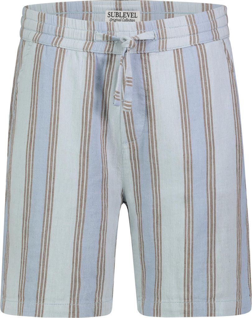 Sublevel Legere Kurze Leinen Hose Streifen Design Größe: L