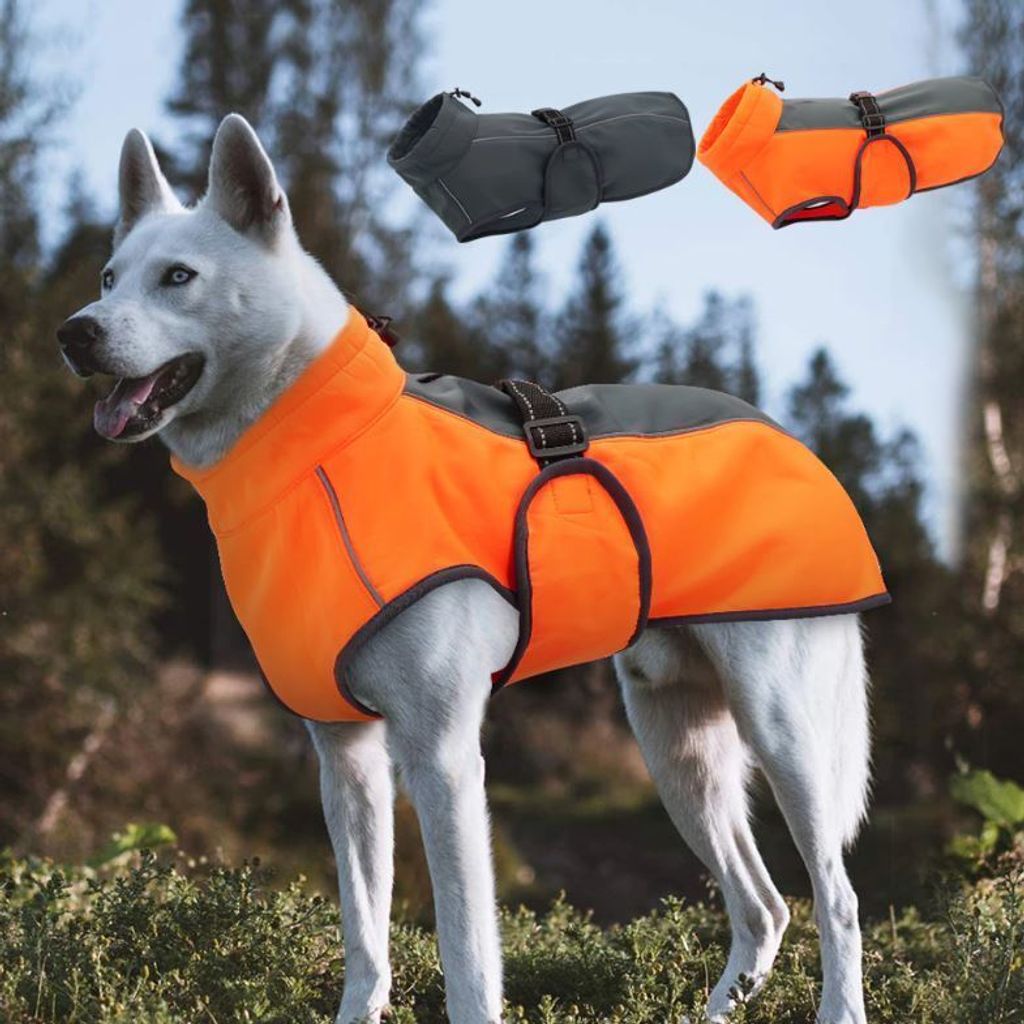 Wasserdichter, reflektierender Winteranzug für große Hunde, schwarz, Größe L