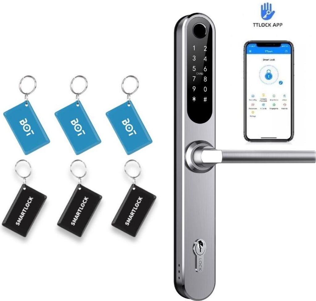 BOT Smart Griff TTLock H1 silber 85 mm Produktbild 