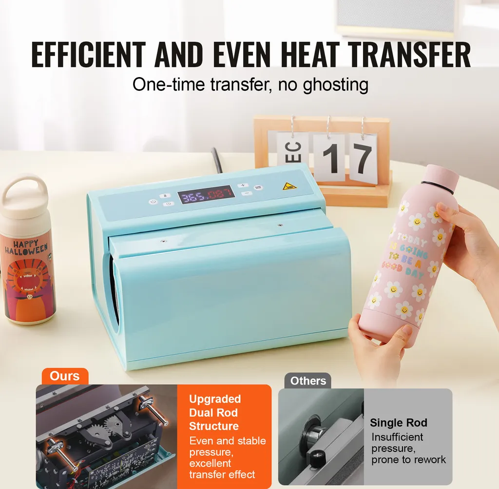 SucceBuy Macchina per la stampa a caldo di tumbler automatici, per tazze a sublimazione da 11-30 oz, riscaldamento rapido e uniforme, pressa per tazze con nastro adesivo e guanto, impostazione di temperatura e tempo - 4