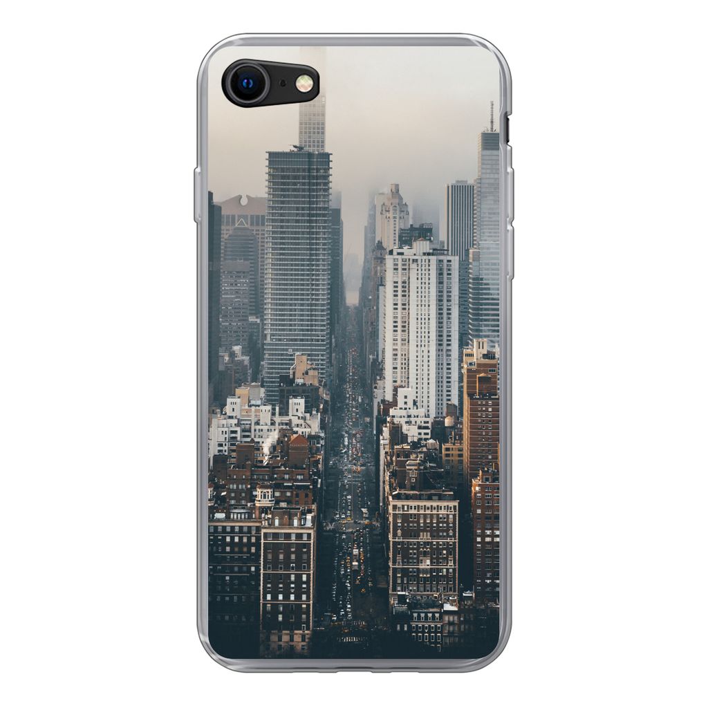 MuchoWow Handyhülle Schutzhülle Hülle für iPhone 8 Skyline von New York Silikon Softcase Handy Hülle - Schutzhaube