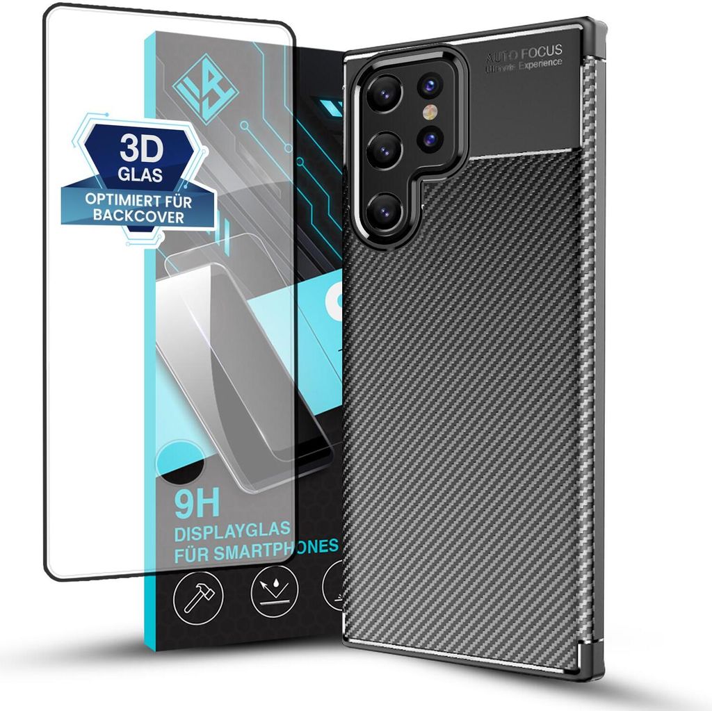 Handy Hülle für Samsung Galaxy S22 Ultra mit 9H Displayglas Produktbild 