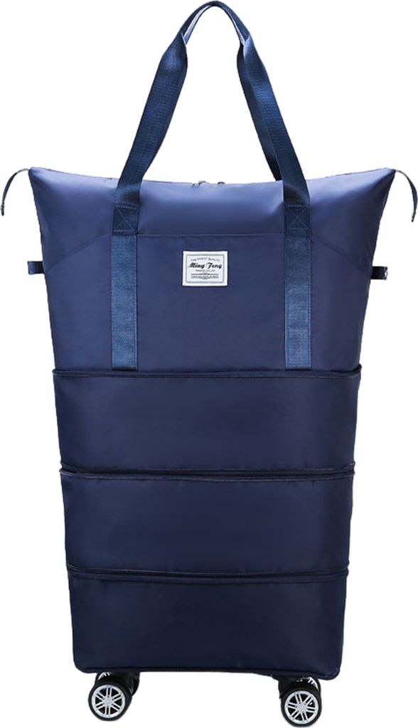 Erweiterbare Reisetasche mit großem Fassungsvermögen, Reißverschluss, wasserdicht, reißfest, Gepäcktasche mit drehbaren Rädern, Seesack, Koffer