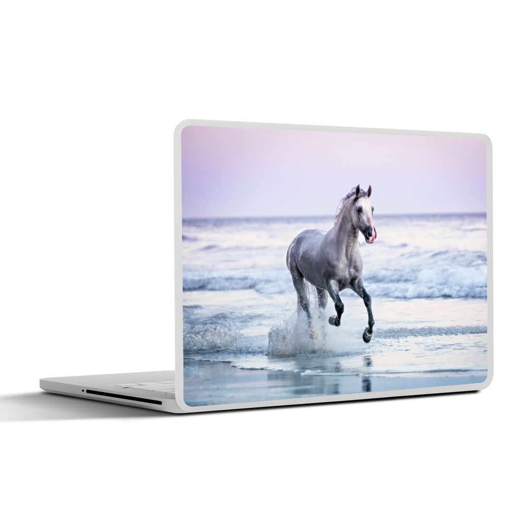 MuchoWow Laptop Aufkleber Sticker Cover Pferd - Meer - Pastell 30x21 cm - Sticker für Laptop - Selbstklebend