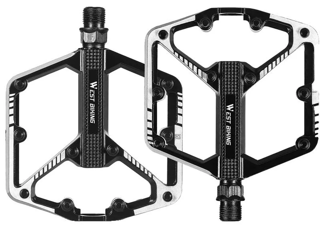 Pédales de vélo antidérapantes ultra légères en alu noir avec 2 DU