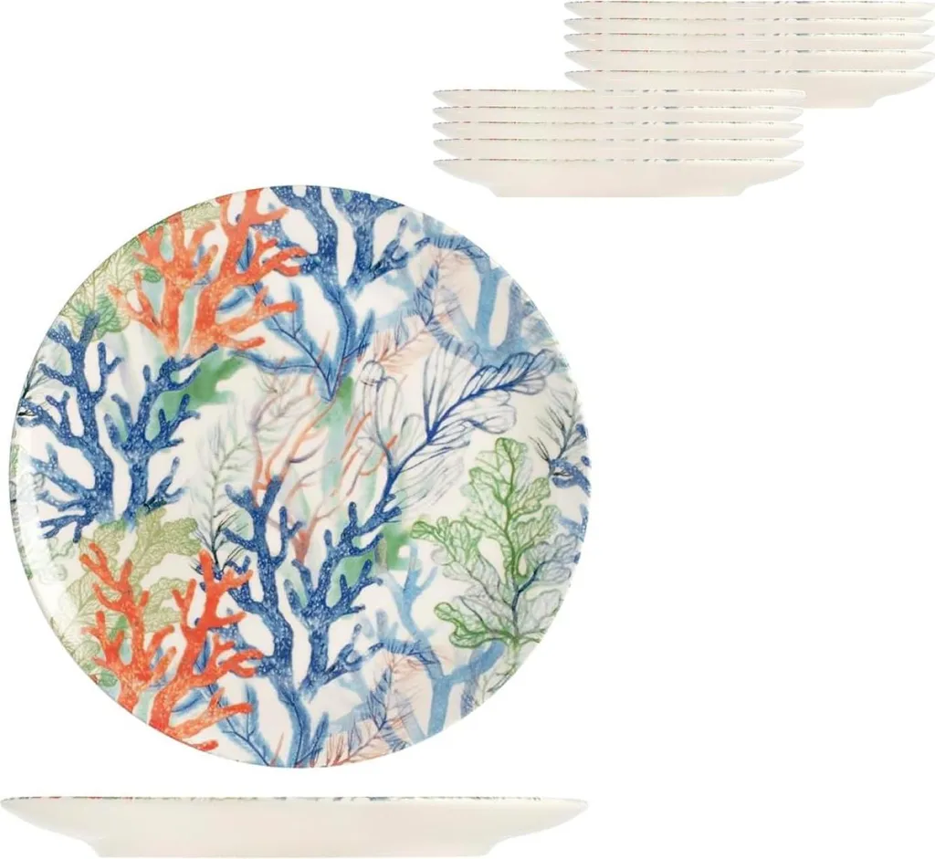 Service de 12 Grandes Assiettes Plates 26 cm Maya Bay Style Moderne