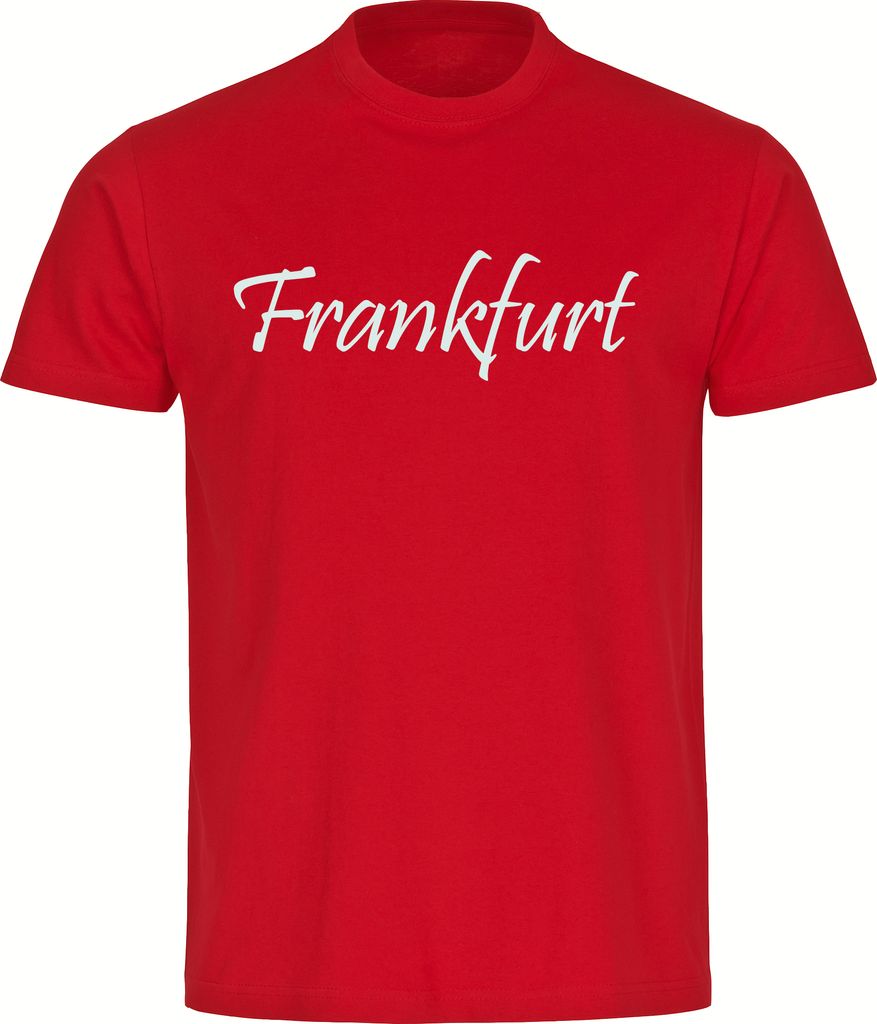 multifanshop Herren T-Shirt - Frankfurt - Schriftzug, rot, Größe XL