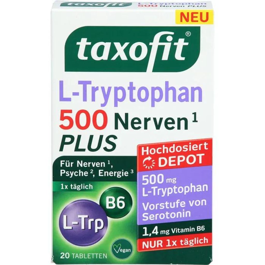 taxofit L-Triptófano, 500 mg, 20 tabletas Imagen del producto 