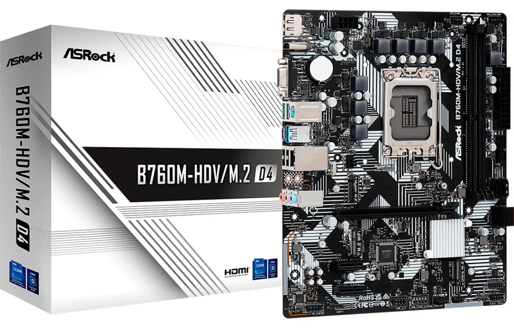 Carte Mère Intel B760M-HDV/M.2 D4 Idéale pour Montage PC Gamer et Multimédia